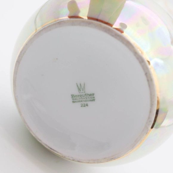 Vintage Bareuther Waldsassen Vase Lusterware, Floral, Bavaria Germany, Porcelain - Picture 5 of 6